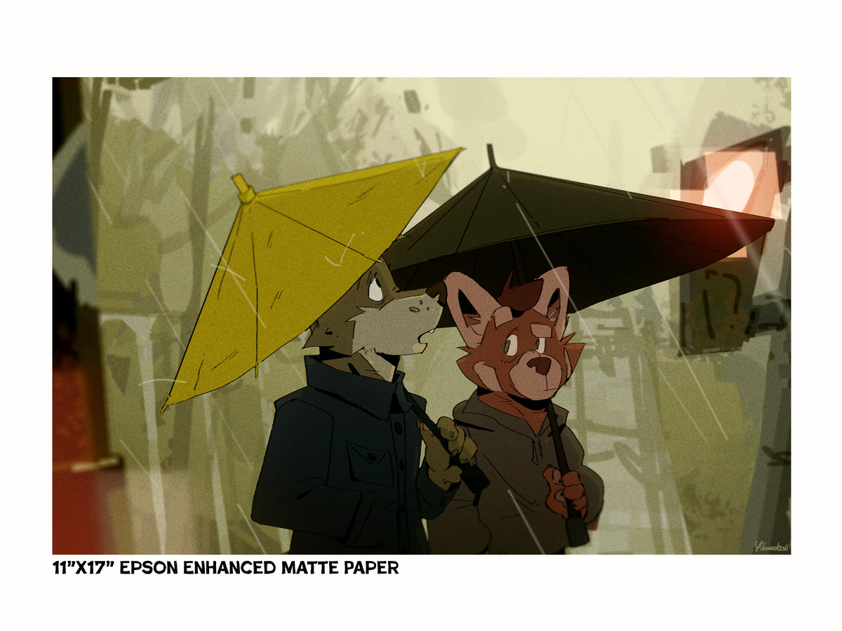 Rainy Walk Art Print